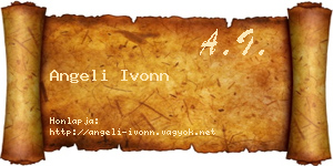 Angeli Ivonn névjegykártya